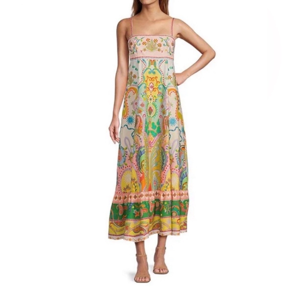 Antonio Melani Anne Celestial Print Square Neck Sleeveless A-Line Maxi Dress NWT